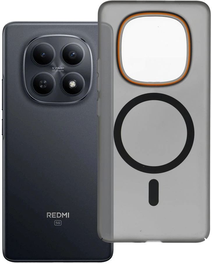 Oem Dėklas na Xiaomi Redmi Note 15 4G Go Oranžinis zgodne su MagSafe juoda