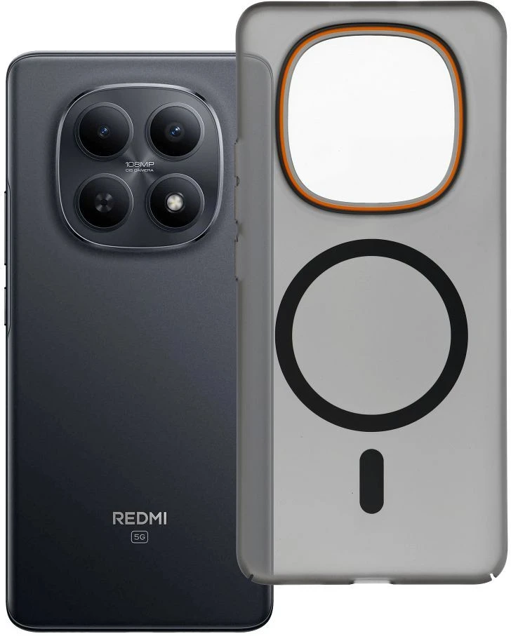 Oem Dėklas na Xiaomi Redmi Note 15 5G Go Oranžinis zgodne su MagSafe juoda