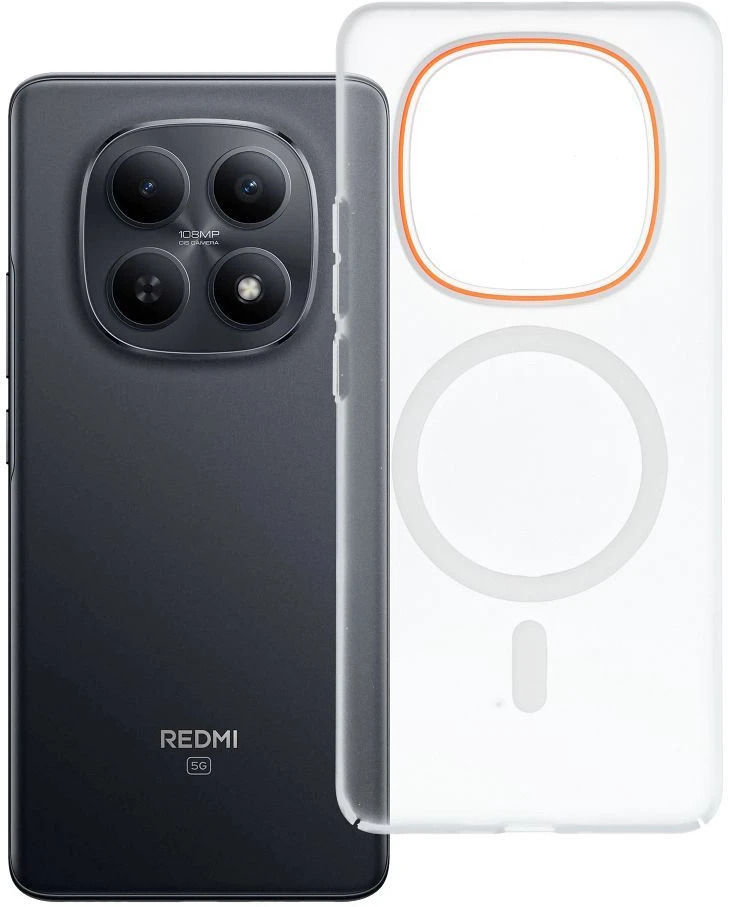 Oem Dėklas na Xiaomi Redmi Note 15 5G Go Oranžinis zgodne su MagSafe transparentne