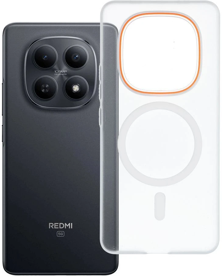 Oem Dėklas na Xiaomi Redmi Note 15 PRO 4G Go Oranžinis zgodne su MagSafe transparentne