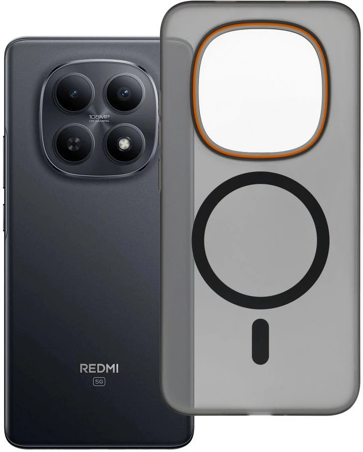 Oem Dėklas na Xiaomi Redmi Note 15 PRO 5G Go Oranžinis zgodne su MagSafe juoda