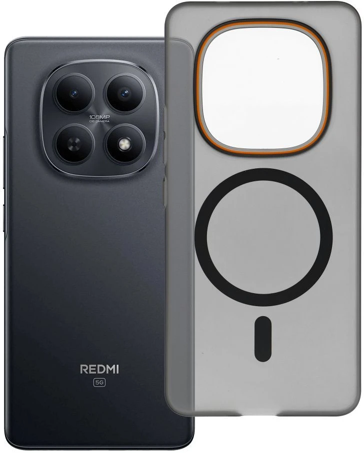 Oem Dėklas na Xiaomi Redmi Note 15 PRO 4G Go Oranžinis zgodne su MagSafe juoda