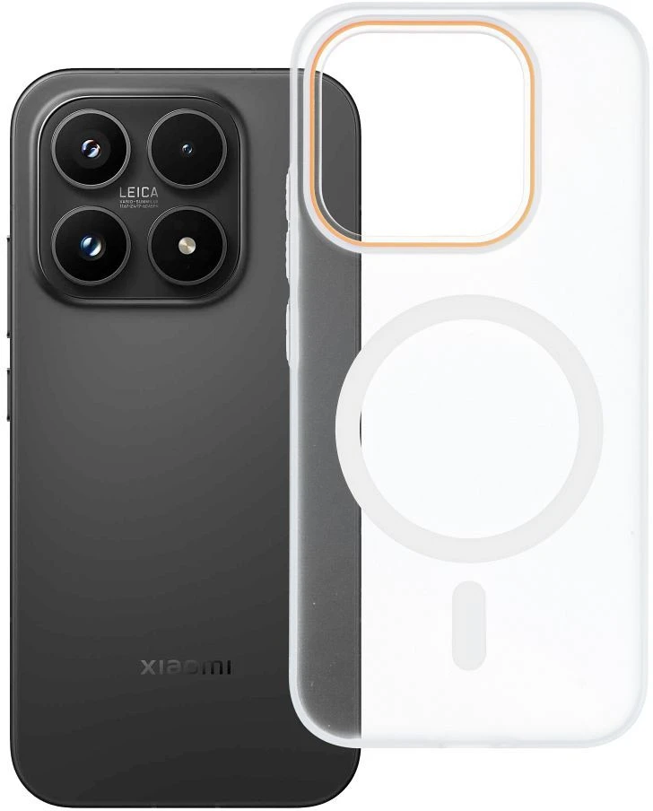 Oem Dėklas, skirtas „Xiaomi 17 Go Oranžinis“, suderinamas su permatomu „MagSafe“