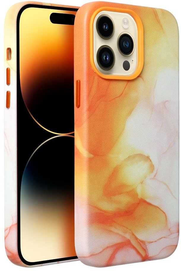 Oem LEATHER MAG COVER dėklas, skirtas IPHONE 11 Pro, oranžinis, splash