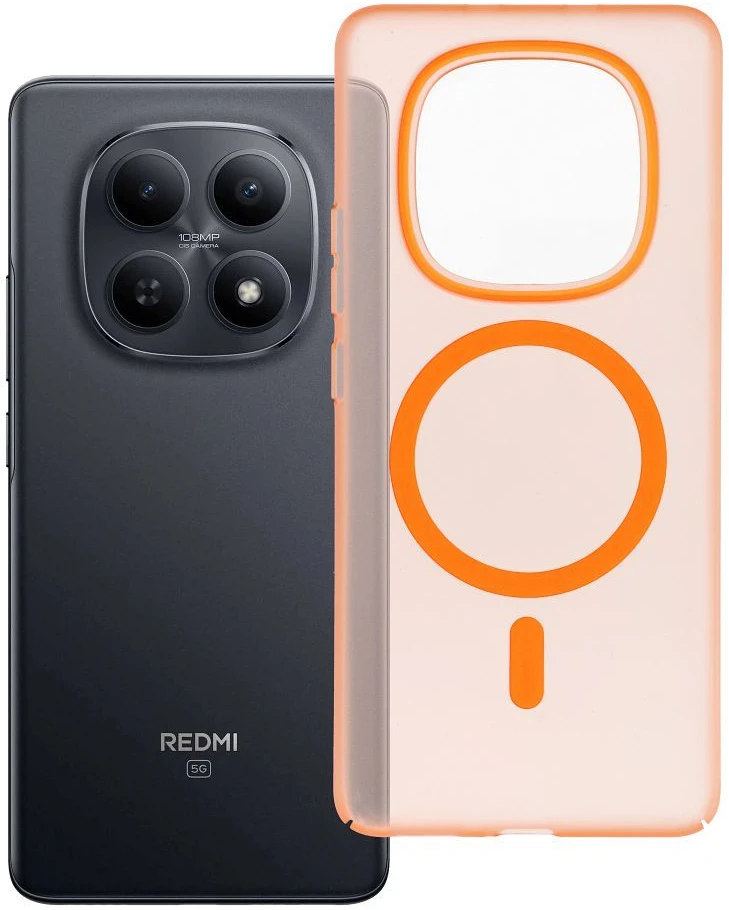 Oem „Xiaomi Redmi Note 15 4G Go Oranžinis MagSafe“ dėklas, suderinamas su oranžiniu ekranu
