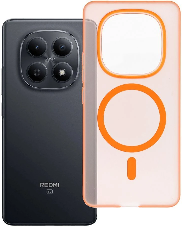 Oem Xiaomi Redmi Note 15 PRO 4G Go oranžinis MagSafe suderinamas dėklas oranžinis