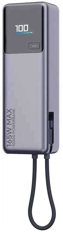 „Xiaomi 165W Power Bank“ (integruotas laidas) | 10000 mAh | USB-C | Pilka
