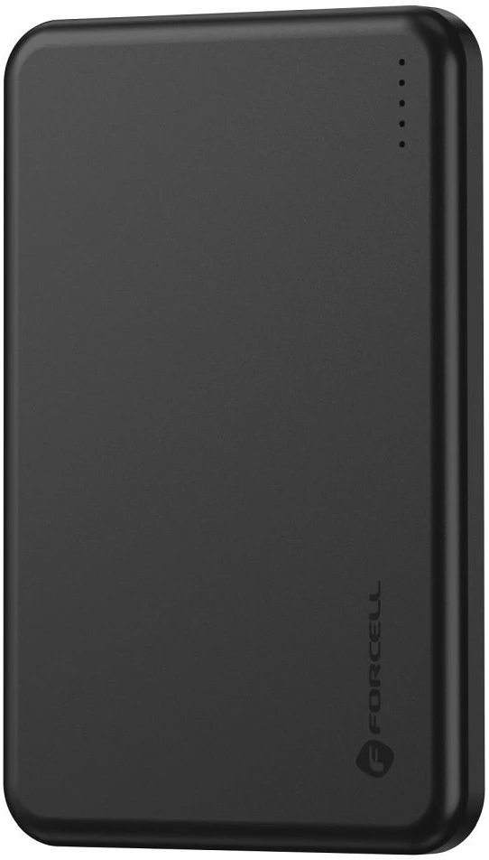 Powerbank compatible with MagSafe Forcell F-Energy Slim F5K9 QC4.0 PD3.0 15W 5000 mAh juodas