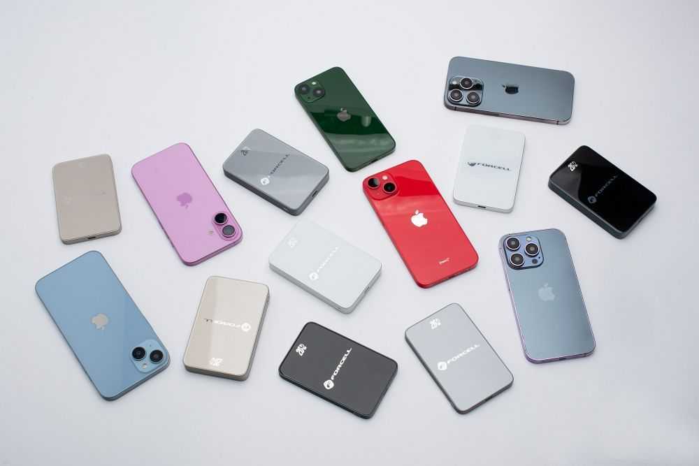 Powerbank compatible with MagSafe Forcell F-Energy SuperSlim F10K8 QC4.0 PD3.0 15W 10000 mAh titanium desert