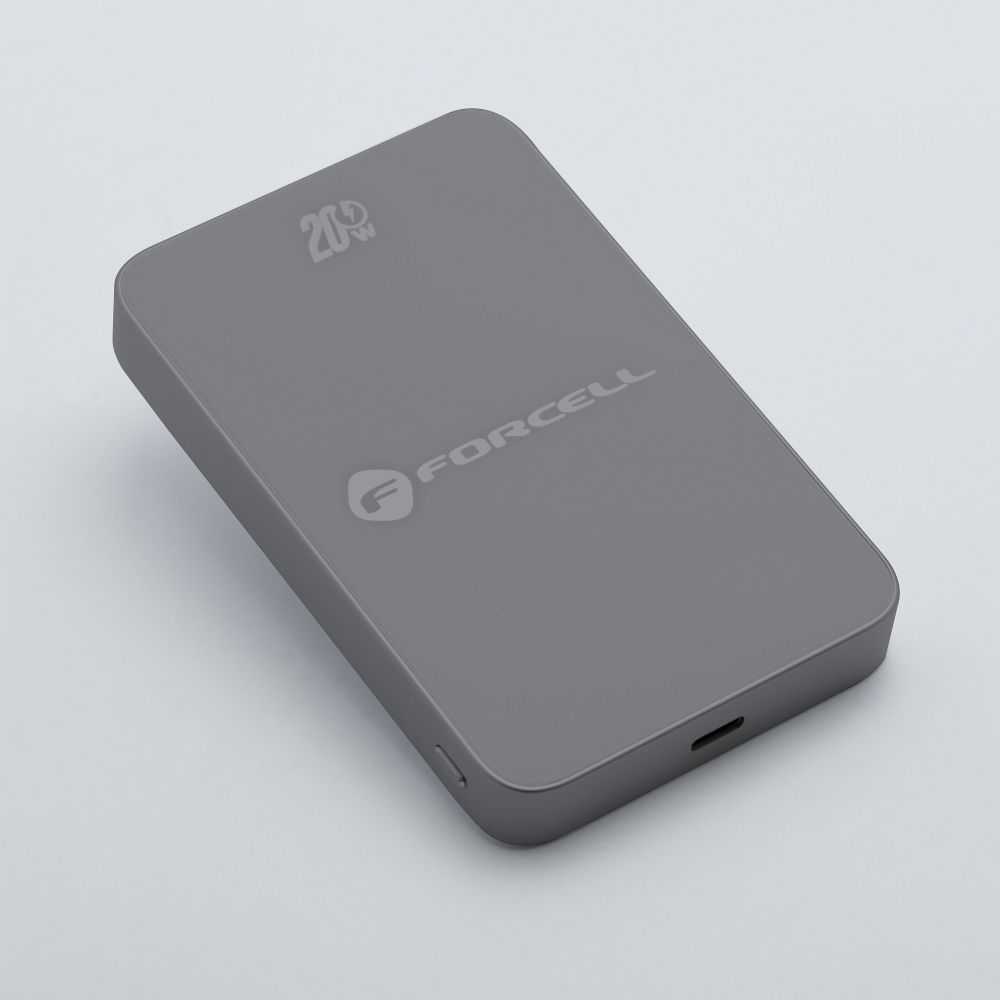 Powerbank compatible with MagSafe Forcell F-Energy SuperSlim F10K8 QC4.0 PD3.0 15W 10000 mAh juodas