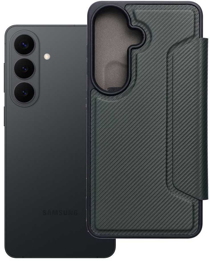 Oem Dėklas su klapką na Samsung S26 Razor Book tamsiai žalia