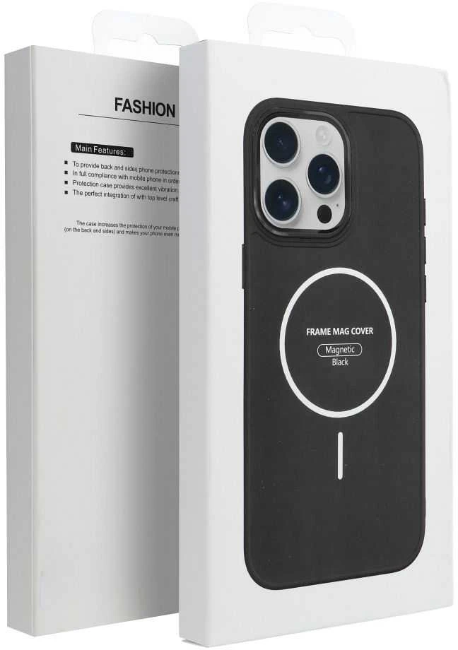 Oem FRAME MAG COVER dėklas suderinamas su MagSafe skirtas Samsung Galaxy A16 juodos spalvos