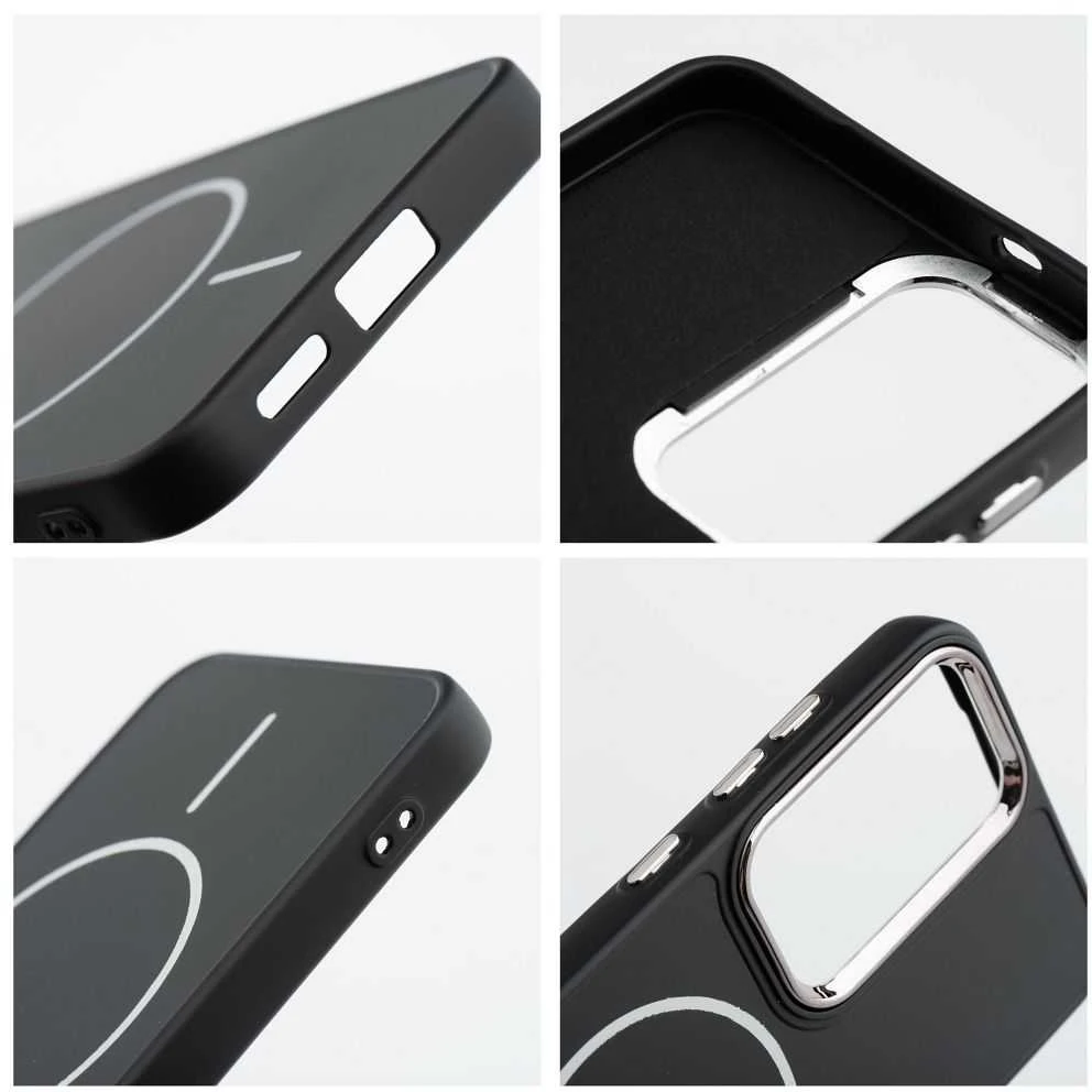 Oem FRAME MAG COVER dėklas suderinamas su MagSafe skirtas Samsung Galaxy S25 Ultra juodos spalvos