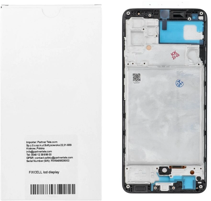 Oem REWA LCD ekranas SAMSUNG A32 4G OLED juodas su rėmeliu