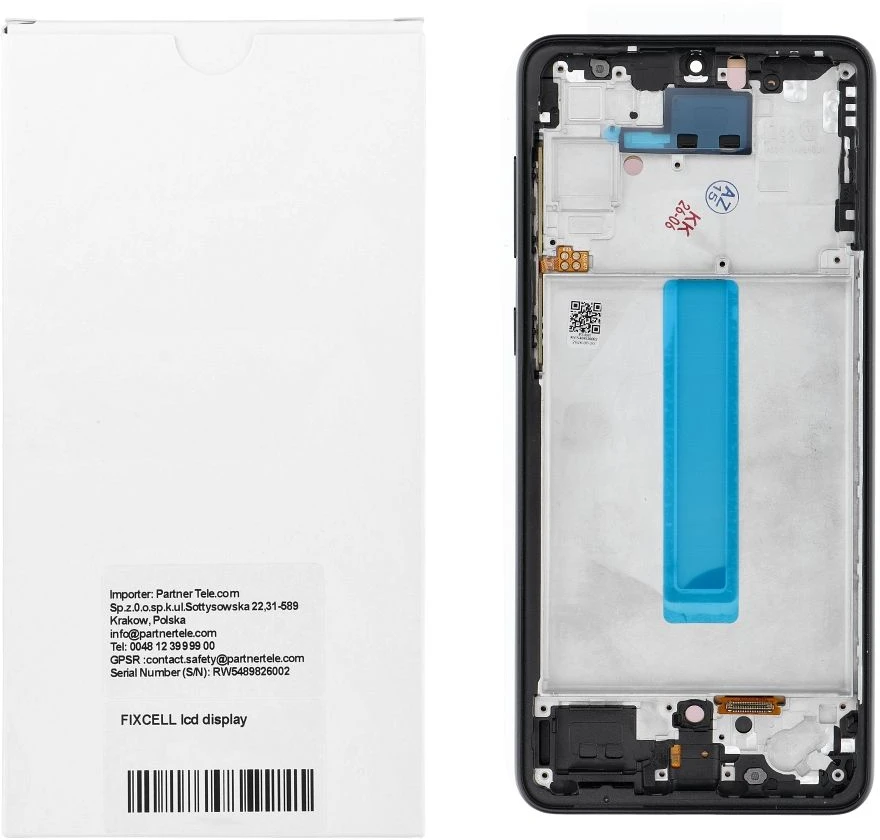 Oem REWA LCD ekranas SAMSUNG A33 5G OLED juodas su rėmeliu