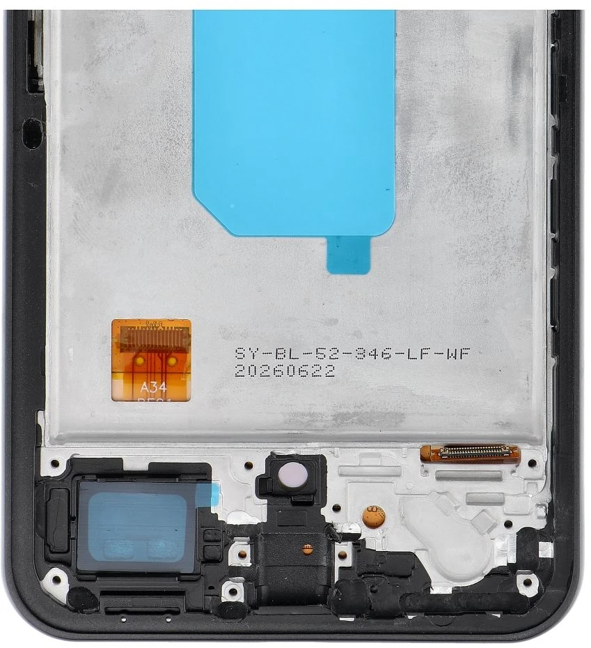 Oem REWA LCD ekranas SAMSUNG A34 5G OLED juodas su rėmeliu