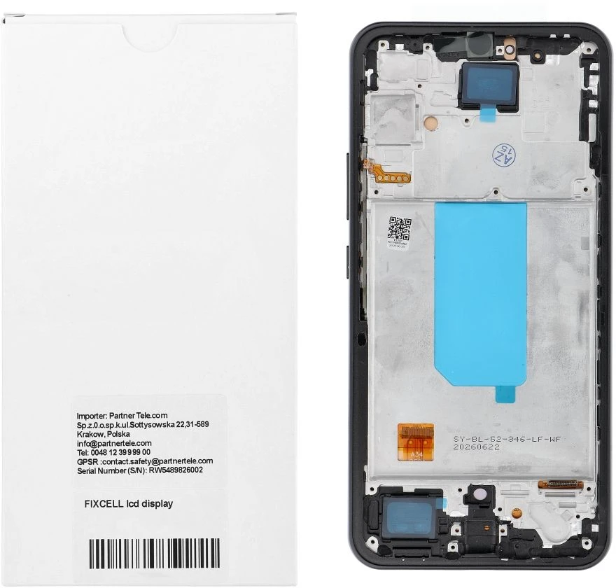 Oem REWA LCD ekranas SAMSUNG A34 5G OLED juodas su rėmeliu