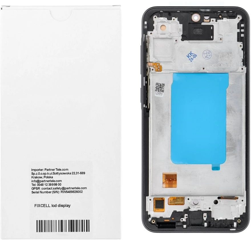 Oem REWA LCD ekranas SAMSUNG A36 OLED juodas su rėmeliu
