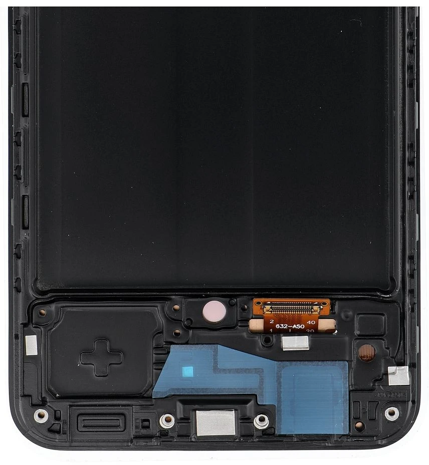 Oem REWA LCD ekranas SAMSUNG A50 OLED juodas su rėmeliu