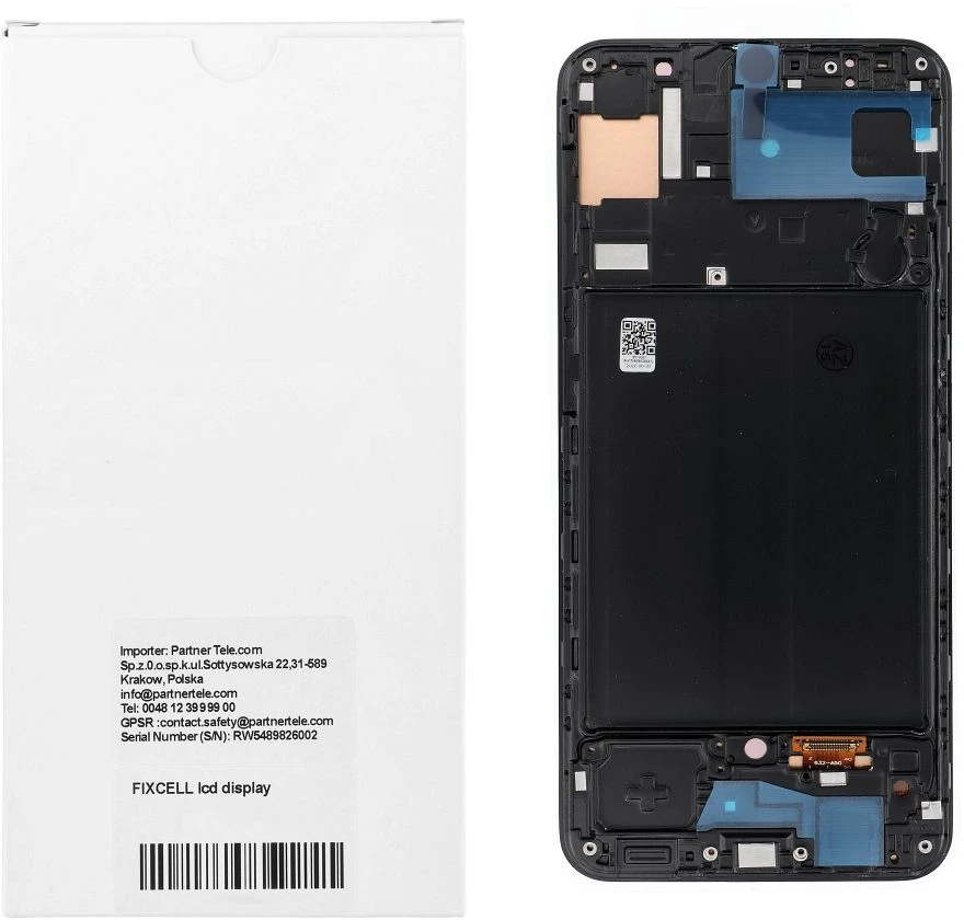 Oem REWA LCD ekranas SAMSUNG A50 OLED juodas su rėmeliu