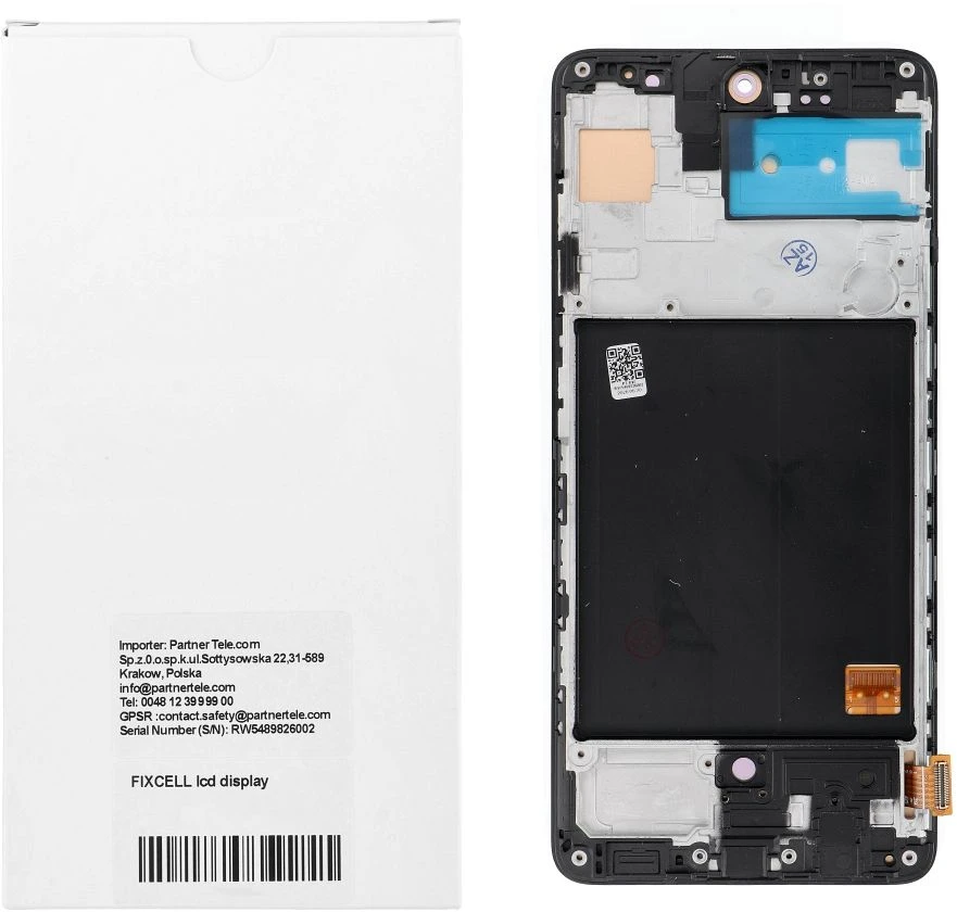 Oem REWA LCD ekranas SAMSUNG A51 4G OLED juodas su rėmeliu