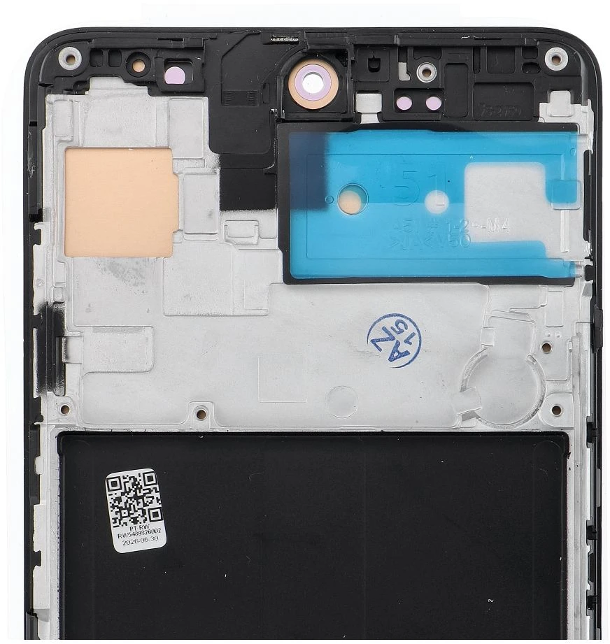 Oem REWA LCD ekranas SAMSUNG A51 4G OLED juodas su rėmeliu