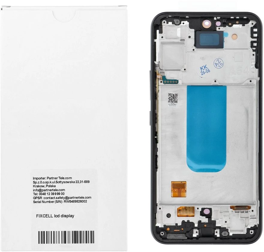 Oem REWA LCD ekranas SAMSUNG A54 5G OLED juodas su rėmeliu