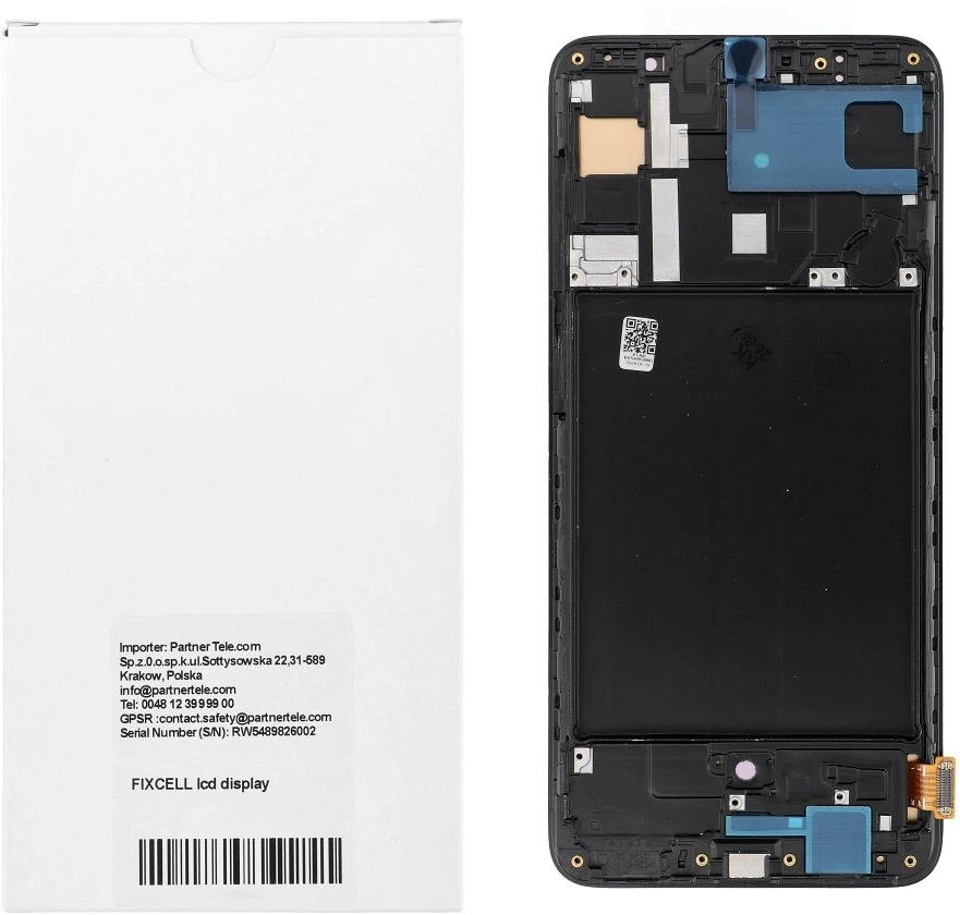 Oem REWA LCD ekranas SAMSUNG A70 OLED juodas su rėmeliu