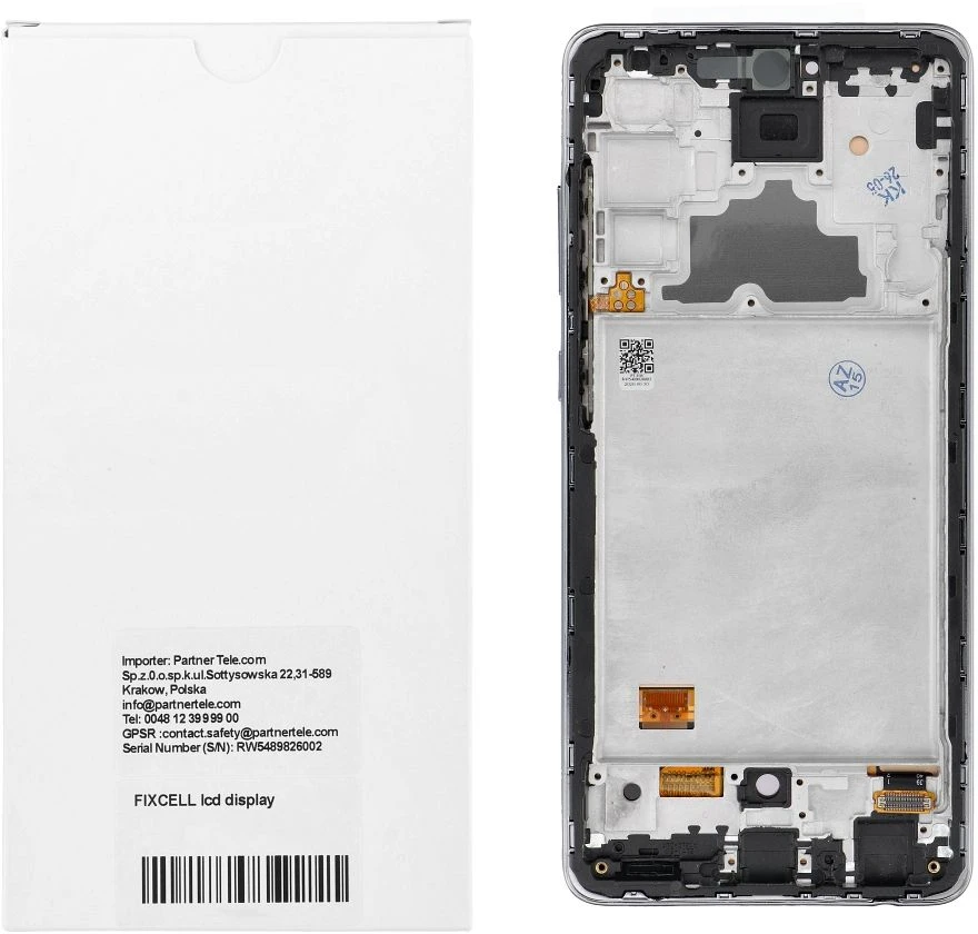 Oem REWA LCD ekranas SAMSUNG A72 4G OLED juodas su rėmeliu
