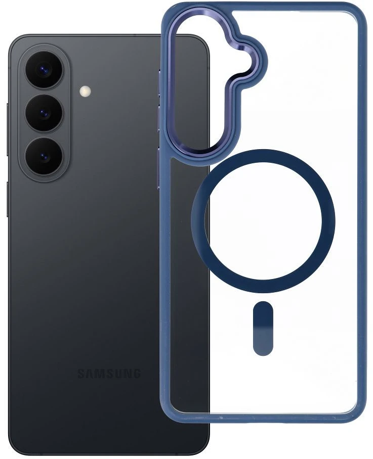 Dėklas ROAR futerał MAG BUMPER kompatybilny su MagSafe do SAMSUNG S26 Plus mėlyna