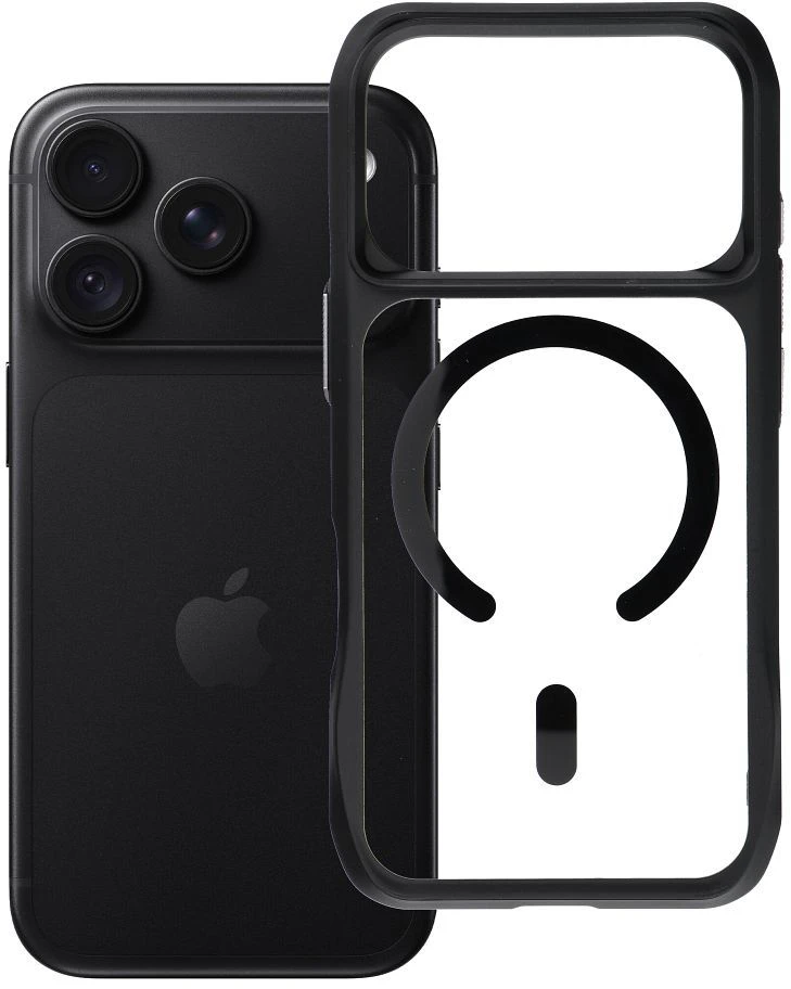 ROAR dėklas SLIM DEFENDER, suderinamas su MagSafe, skirtas IPHONE 18 Pro / 17 Pro, juodas