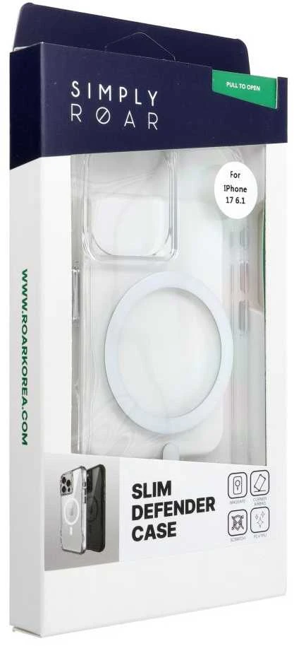 ROAR dėklas SLIM DEFENDER, suderinamas su „MagSafe“, skirtas IPHONE 17, skaidrus