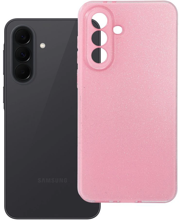 Oem Samsung A37 5G skaidrus dėklas 2 mm mirksinčios rožinės spalvos