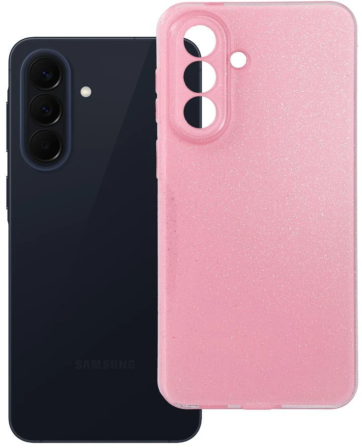 Oem Samsung A57 5G skaidrus dėklas 2 mm mirksinčios rožinės spalvos