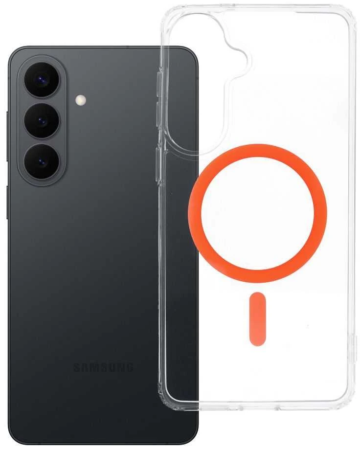 Oem Dėklas na Samsung S26 PLUS Drop Glue Colorful Ring Mag Cover zgodne su MagSafe oranžinė