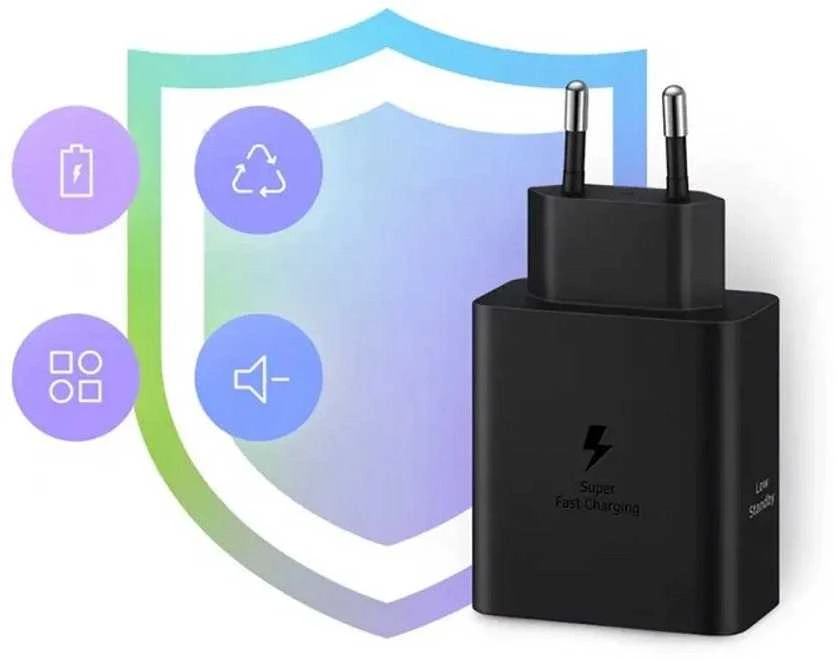 Samsung PD 50W Power Adapteris Duo (w/o cable) Type-Cx1, USBx1 (new) Juodas