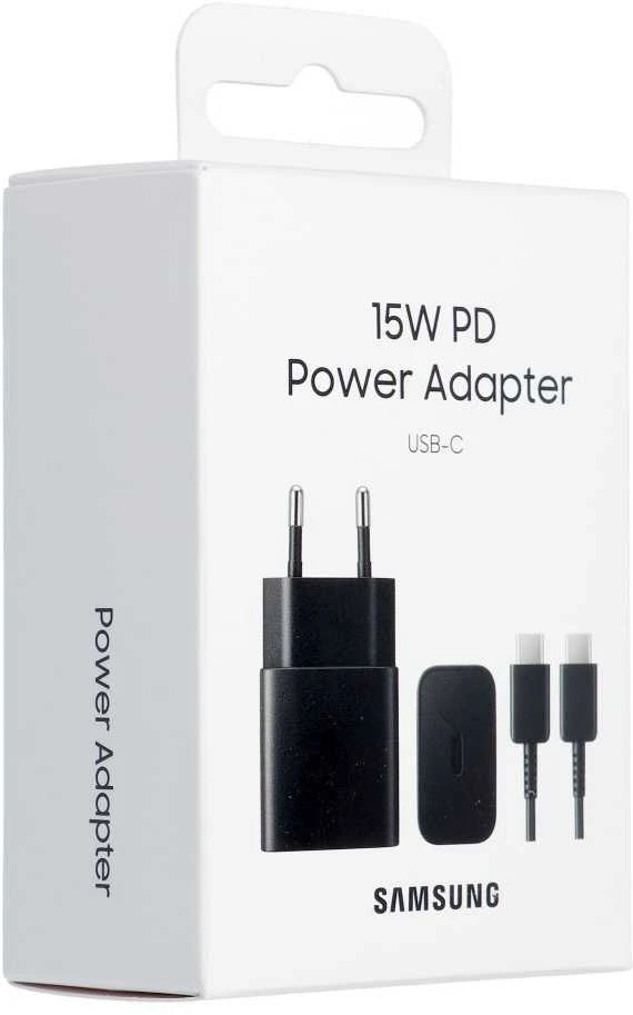 Įkroviklis Samsung EP-T1510XBEGEU 15W + kabelis Type-C 1m juodas