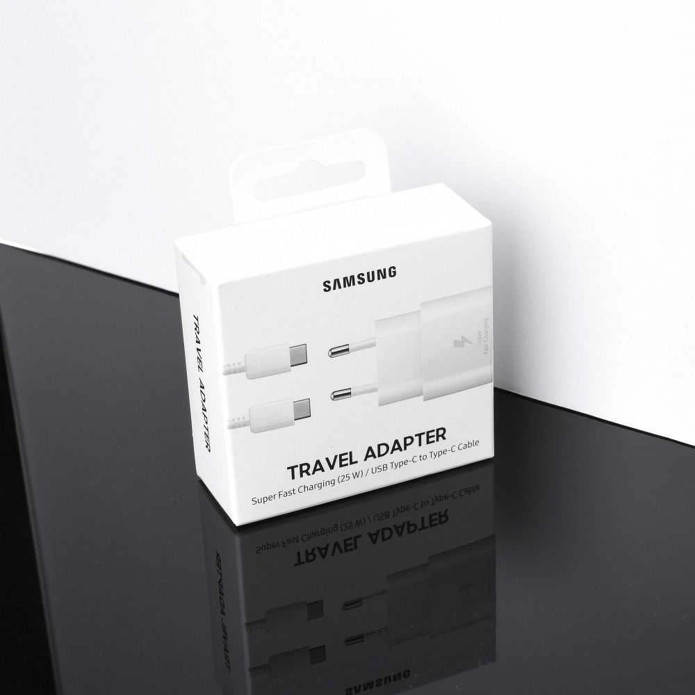 Samsung TA800XWE Travel Greitas įkroviklis Type-C į Type-C 25W, 1m (Baltas)