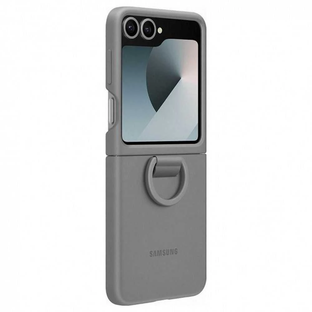 Samsung Galaxy Flip6 Silikoninis dėklas with Ring Gray