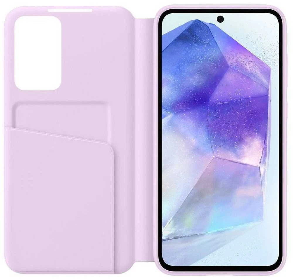 ZA556CVEGWW „Smart View“ piniginės dėklas, skirtas „Samsung Galaxy A55“, levandų spalvos (levandų spalvos)