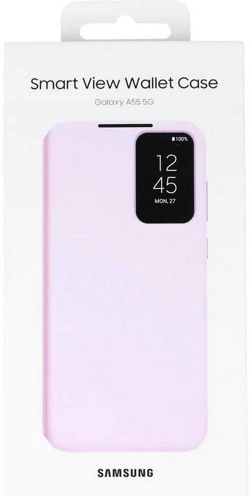 ZA556CVEGWW „Smart View“ piniginės dėklas, skirtas „Samsung Galaxy A55“, levandų spalvos (levandų spalvos)