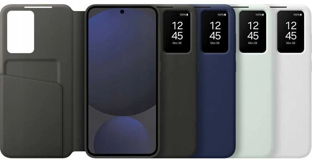 Telefono dėklas Samsung Galaxy S24 FE Smart View, mėlynas