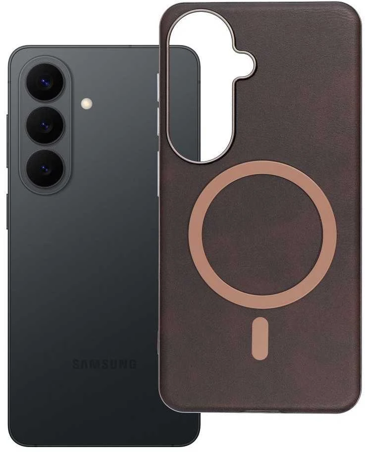 Oem Dėklas na Samsung S26 Gentleman Mag Cover zgodne su MagSafe ruda