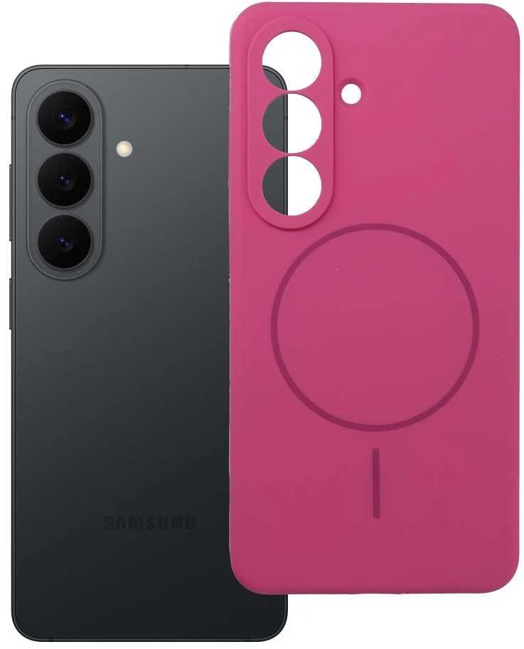Oem Dėklas, skirtas Samsung S26, silikoninis 2 mm (su fotoaparato apsauga), suderinamas su MagSafe, rožinė