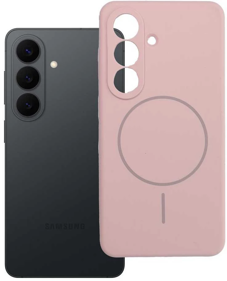 Oem Dėklas na Samsung S26 Silicone 2mm (camera protection) zgodne su MagSafe pudrowy rožinė