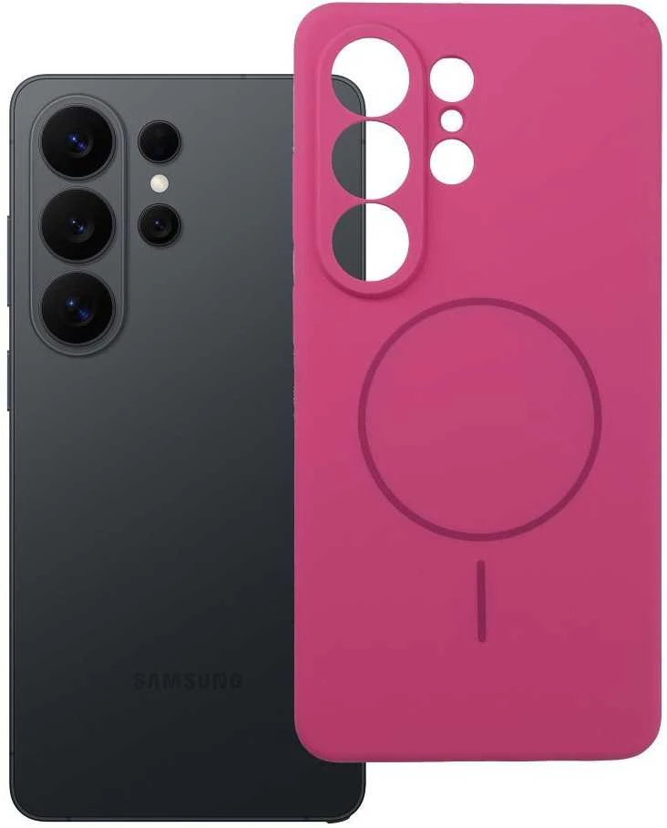 Oem Dėklas na Samsung S26 ULTRA Silicone 2mm (camera protection) zgodne su MagSafe różoweówe