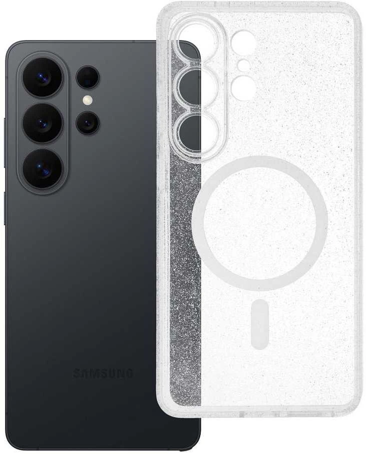 Dėklas Oem „Samsung S26 ULTRA Clear Mag Cover“ – blizgučiai (apsauginiai / kameros dėklai) tinka „MagSafe“ skaidriems blizgučiams.