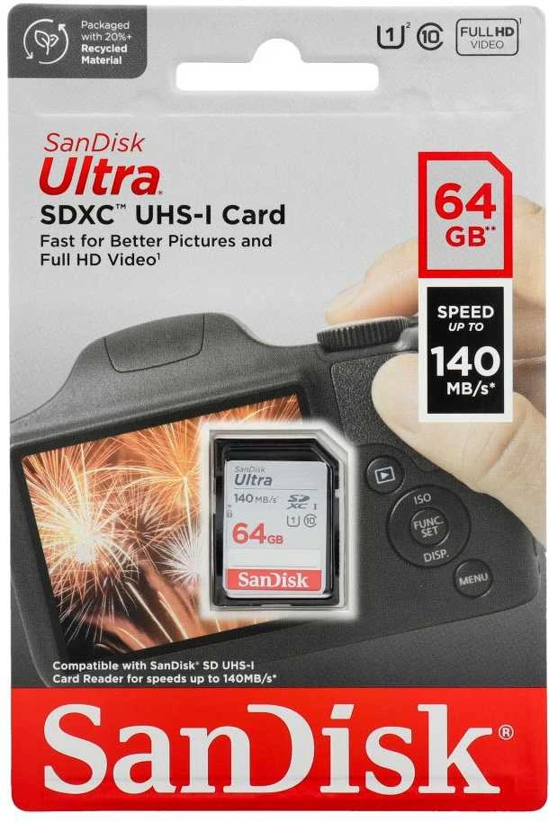 Atminties kortelė SANDISK MEMORY CARD SDXC 64GB UHS-I/SDSDUNB-064G-GN6IN