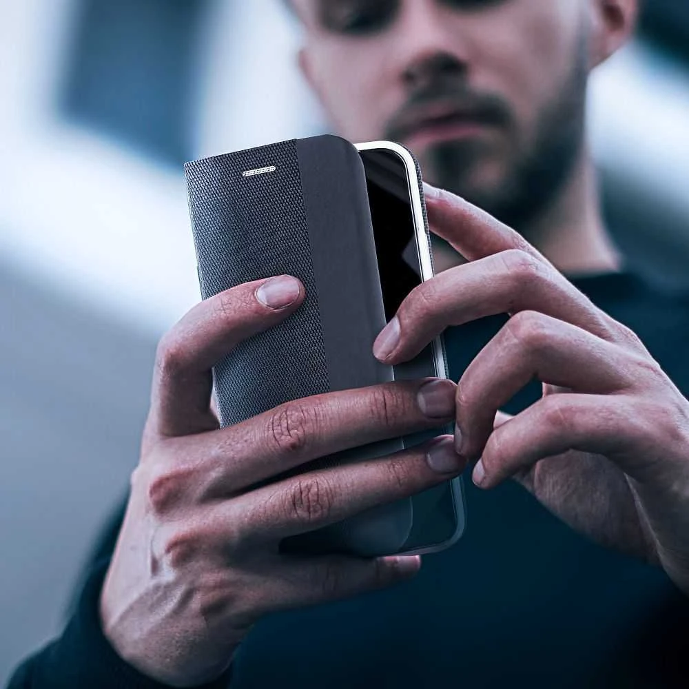 Oem SENSITIVE Book dėklas skirtas Xiaomi Redmi Note 14 PRO 4G juodos spalvos