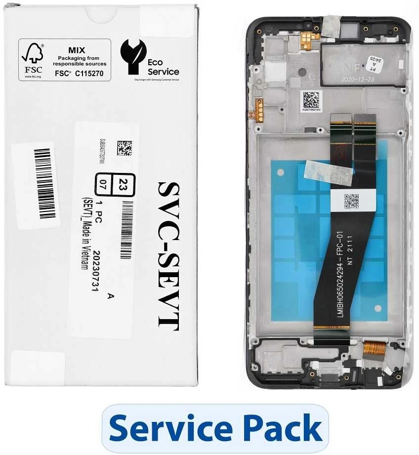 Dėklas „ServicePack“ LCD ekranas SAMSUNG A02s A025G GH81-20181A